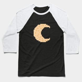 Celestial Moon Pixel Baseball T-Shirt